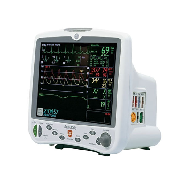 GE Dash 5000 Patient Monitor ECG, SPO2, NIBP, IBP, Printer, CO2 – Refurbished