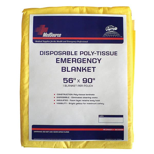Medsource Disposable Poly-Tissue Emergency Blanket – Yellow