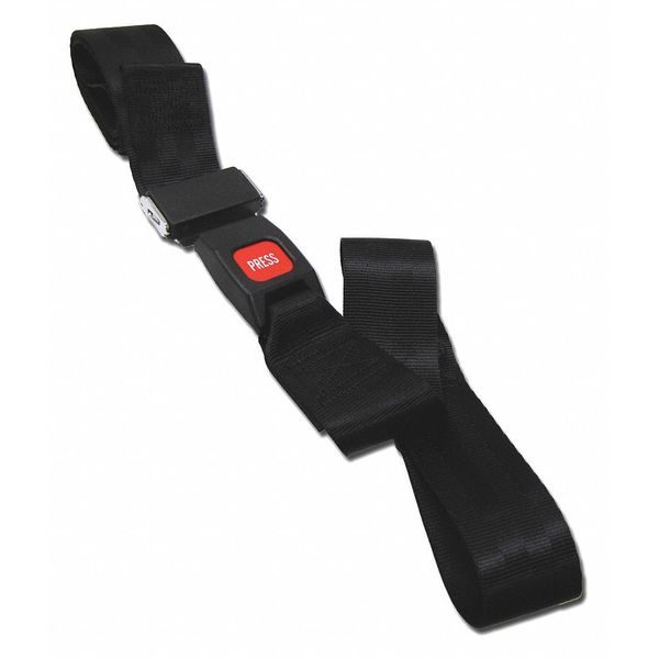 Dick Medical Supply 5′ Nylon Two Piece Strap W/ Metal Push Button Buckle & Loop Ends – Black