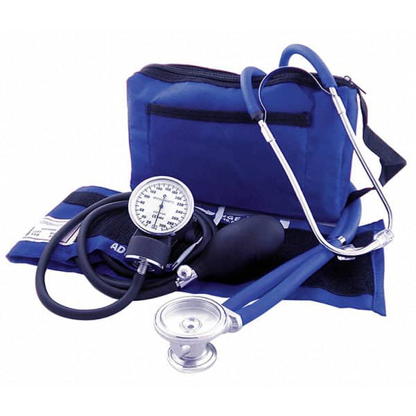Medsource Blood Pressure Unit & Stethoscope Kit With Nylon Cuff – Blue
