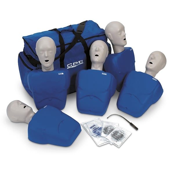 CPR Prompt Adult/Child Training & Practice Manikin With Carry Case – Blue (5/PK)