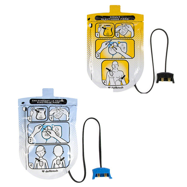 Defibtech Lifeline AED/Auto Defibrillator Pads – Adult & Pediatric