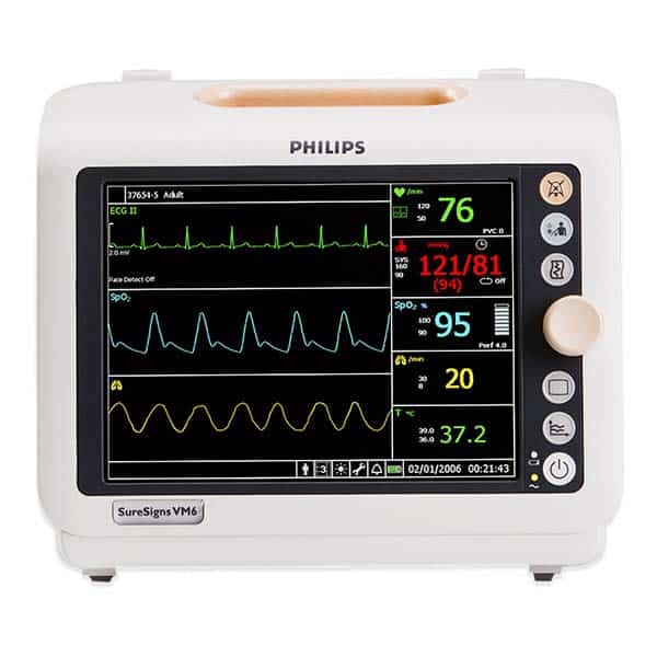 Verstikken Doordringen Wijde selectie Philips VM6 Patient Monitor - Refurbished I Coast Biomedical Equipment