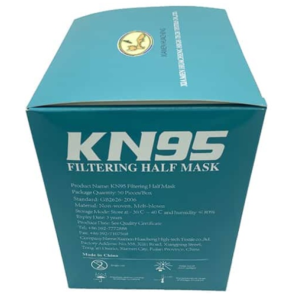 KN95 FILTERTING HALF MASK BOX OF 50 SIDEVIEW