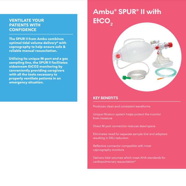 Ambu SPUR II W/ Peep & Gas Sample Line – Adult