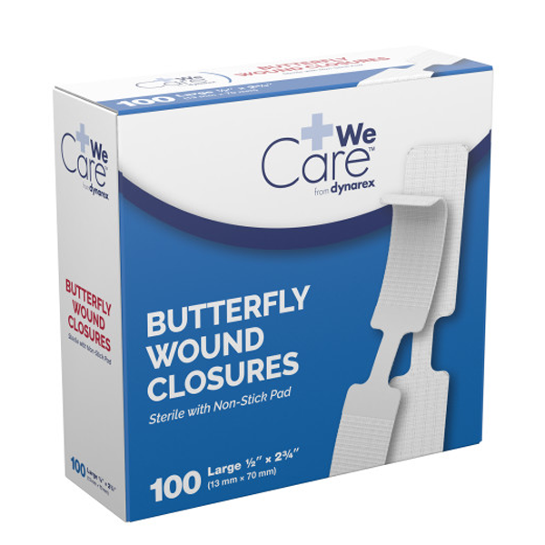 Dynarex Butterfly Wound Closure Sterile 1/2” x 2 3/4” (BX100)