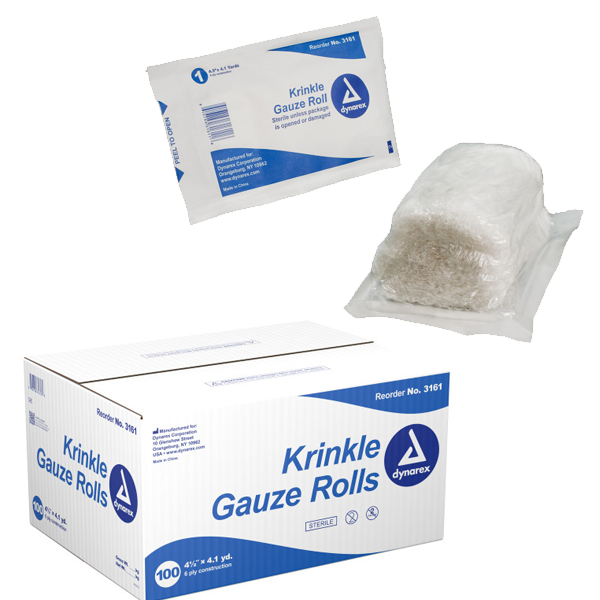 Dynarex Krinkle Gauze Roll-Sterile (Case of 100)