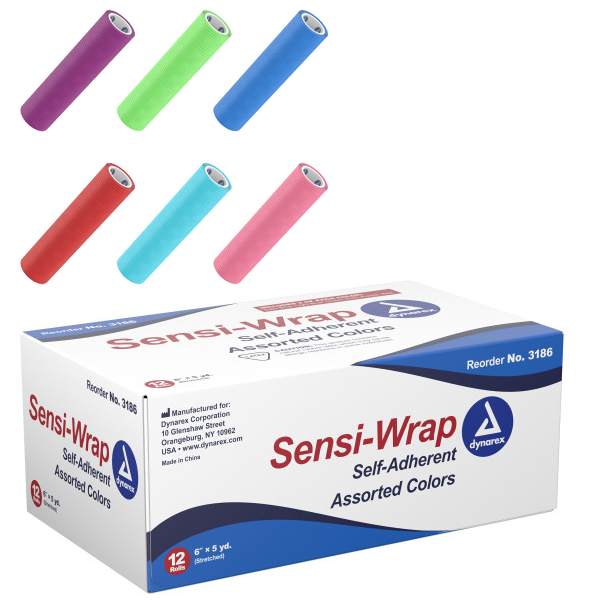 Dynarex Sensi-Wrap 6”x 5 YDS Rainbow Self Adhesive Bandage (Case of 12)